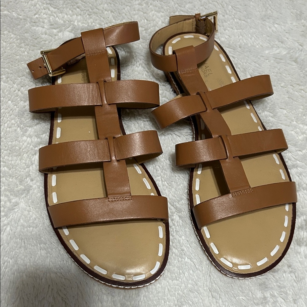 Michael Kors Tan Leather Strappy Sandals